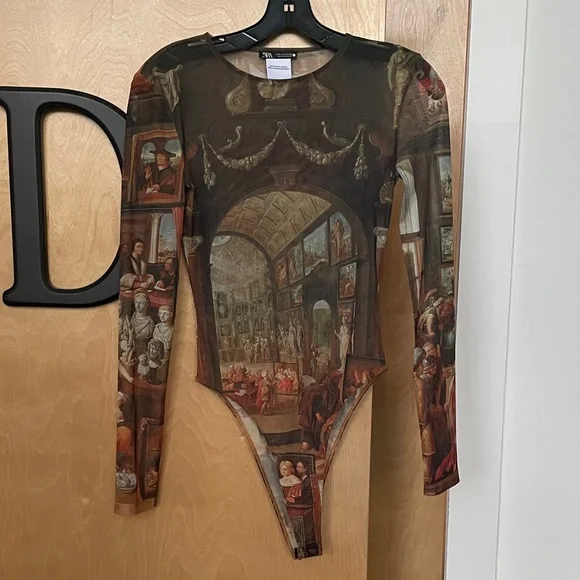 Zara Printed Tulle Bodysuit - The Studio of Apelles - Picture 1 of 5